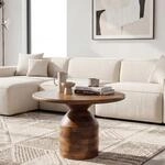 Couchtisch Massivholz Sofatisch 60cm rund Beistelltisch Design Wohnzimmertisch