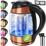 KESSER&reg; 1,8L Edelstahl Wasserkocher 2200W Glaswasserkocher Warmhaltefunktion