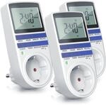 BEARWARE 3x Zeitschaltuhr, digital, 2,1" LCD-Display, max. 3680W, 10 Programme,