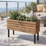 Pflanzkasten MCW-P84, Blumenkasten Outdoor Stahl Akazie 36x62x22cm MVG-zertifiziert ~