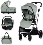 Chipolino Kombikinderwagen Aurora 3 in 1 Babyschale Babywanne Sportsitz Tasche gr&uuml;n