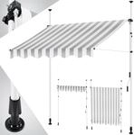 KESSER&reg; Klemmmarkise mit Handkurbel Balkon, Balkonmarkise ohne Bohren, UV-best&auml;ndig