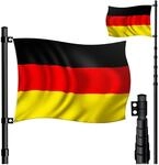 KESSER&reg; Teleskop Fahnenmast Aluminium 6,30m Bodenh&uuml;lse 60cm inkl Deutschlandfahne
