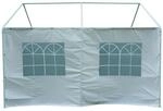 DEGAMO Seitenplane f&uuml;r Partyzelt, L&auml;nge 4 Meter, PVC wei&szlig; mit Fenstern