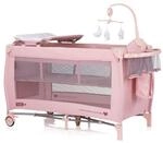 Chipolino Reisebett Bella 2 Ebenen seitlicher Eingang Musikmobile Wickelauflage pink