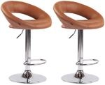 CLP 2er Set Barhocker Olinda Kunstleder I Thekenhocker H&ouml;henverstellbar I Barst&uuml;hle