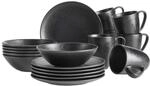 M&auml;ser Fr&uuml;hst&uuml;cks Set, Steinzeug Essential Schwarz