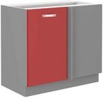 Eckunterschrank 105 Bianca Rot Hochglanz K&uuml;chenzeile K&uuml;chenblock K&uuml;che Rose