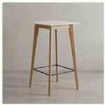 KADIMA DESIGN Skandinavischer Bartisch, Eichenbeine, quadratische Tischplatte, 50 kg