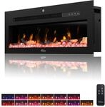 TroniTechnik&reg; Wandkamin elektrisch, Panorama Elektrokamin Schwarz mit LED