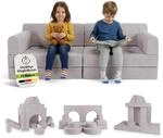 Juskys Kinder Spielsofa Kayo - Beige, baubare Stapelsteine f&uuml;r Kinder, pflegeleichte