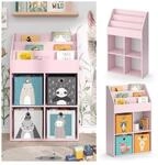 Vicco Kinderb&uuml;cherregal Luigi 72 x 114 cm, Rosa, Kinderzimmerregal, offene F&auml;cher,