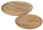 Boltze Teller Maino 2er Set Serviertablett Mango Holz &uuml; 26-35cm Schale