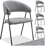 tectake&reg; Armlehnstuhl, Webstoff, gepolstert, schlanke Stahlbeine, 60 x 58 x 85 cm