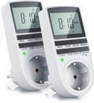 BEARWARE 2x Zeitschaltuhr LCD-Display / 3680W / 10 konfigurierbare Programme