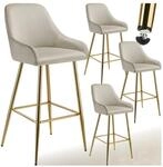 tectake&reg; Barstuhl, in Samtoptik, gepolstert, schlanke, robuste Stahlbeine, 48,5 x 57