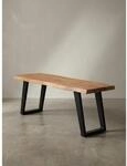 KADIMA DESIGN Sitzbank &ndash; Akazie Massivholz/Metall, 120x40x45,5 cm, mit...