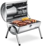 tectake&reg; Edelstahlgrill, mit Doppel-Grillfl&auml;che und 2 Kohlewannen, inklusive 2