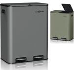 MAXCRAFT M&uuml;lleimer / Treteimer mit Soft Close Deckel und 2 Inneneimern - 60 Liter in