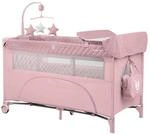 Kikka boo Reisebett Nighty Night, 2 Ebenen, Spielbogen, 2 R&auml;der, Wickelauflage pink