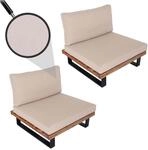 2er-Set Lounge-Sessel MCW-H54, Garten-Sessel, Spun Poly Akazie Holz FSC-zertifiziert