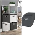 VICCO 4er Set Faltbox 30x30 cm anthrazit Faltkiste Aufbewahrungsbox Regalbox