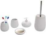 5-teiliges Badset MCW-C72, WC-Garnitur Badezimmerset Badaccessoires, Keramik ~ wei&szlig;
