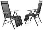 VCM 2er Set Alu Liegestuhl Klappstuhl Relaxstuhl schwarz / Rahmen anthrazit m.