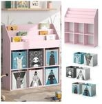 Vicco Kinderb&uuml;cherregal Luigi 107 x 114 cm, Rosa, Kinderzimmerregal, F&auml;cher,