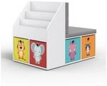 VICCO Kinderregal ONIX mit Sitzbank 6 Faltboxen Kindersitzbank Kinderzimmerregal