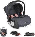 Moni Babyschale Trio Set mit Isofixbasis Royal, i-Size (40 - 87cm) Adapter rosa