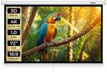 tectake&reg; Beamer-Leinwand, f&uuml;r 4K, HD, Ultra HD und Full HD, Gain-Faktor 1,0,