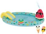 Happy People 77463 - Planschbecken - Spielcenter Eis mit Rutsche und Sprinkler