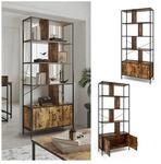Vicco B&uuml;cherregal Fyrk Eiche rustikal 80 x 180 cm mit 4 Regalebenen