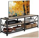 tectake&reg; TV-Regal, Industrial Style, 3 offene Etagen, seitliche X-Streben, 141 x
