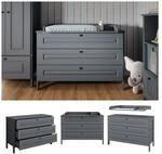 Vitalispa Wickelkommode Ajaton Grau 133 x 98,4 mit 3 Schubladen