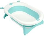 Kikkaboo faltbare Babybadewanne Foldy Wasserablauf leicht zu reinigen ab Geburt gr&uuml;n