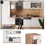 Vicco K&uuml;chenzeile K&uuml;chenblock Einbauk&uuml;che R-Line 300cm K&uuml;hlumbauschrank Wei&szlig;