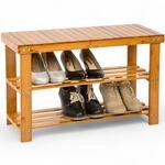 tectake&reg; Schuhbank, Bambus, viel Zwischenraum, 70 x 28 x 45,5 cm