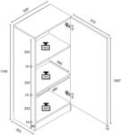 VCM Mehrzweckschrank mit 1 Dreht&uuml;r, H. 114 x B. 52 x T. 32 cm, Wohnzimmerschrank,