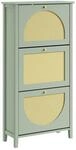 SoBuy Schuhschrank, Schuhregal, Schuhkipper mit 3 T&uuml;ren Gr&uuml;n 62x25x121cm Modern