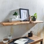 KADIMA DESIGN Rustikales Wandregal, Akazienholz, Baumkante, 100 cm, Handgefertigt