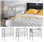 VITALISPA Beistellbett SOPHIE Grau Babybett Stillbett Stubenbett Nestchen