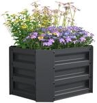 VCM Metall Hochbeet 50x40x30 cm, rechteckiger Pflanzkasten f&uuml;r Balkon,...