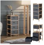 Vicco Badschrank Bruno Grau 34,5 x 86 cm mit 4 Stoffschubladen