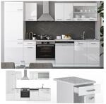 VICCO K&Uuml;CHE R-LINE 300 CM K&Uuml;CHENZEILE K&Uuml;CHENBLOCK EINBAUK&Uuml;CHE &ndash; WEISS HOCHGLANZ
