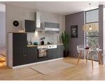 Respekta K&uuml;chenzeile KB280WSC 280 cm Wei&szlig; - Schwarz mit Glaskeramik