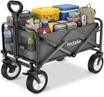 tectake&reg; Bollerwagen, faltbar, abnehmbarer Stoffeinsatz mit 2 Netztaschen, inklusive