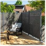 HOME DELUXE WPC Sichtschutzzaun ALIRA Dunkelgrau- 4 x Element + 5 x Pfosten