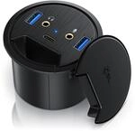 CSL USB 3.2 Gen1 Tisch Kabeldurchf&uuml;hrung - Tischkabeldose Multi In Desk USB Hub - 2